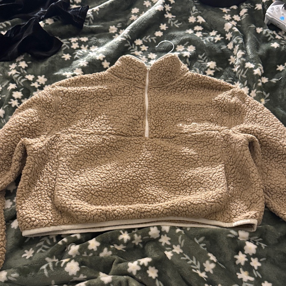 Champion Tan Sherpa Cowl Sweater